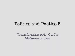Politics and Poetics 5