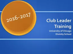 Club Leader Training