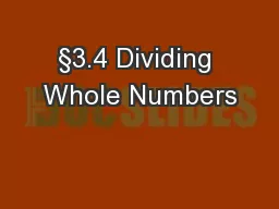 §3.4 Dividing Whole Numbers
