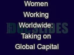Women Working Worldwide: Taking on Global Capital