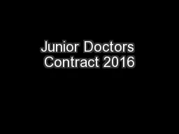 Junior Doctors Contract 2016