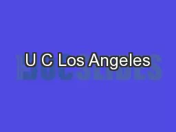 U C Los Angeles