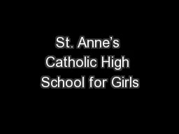 St. Anne’s Catholic High School for Girls