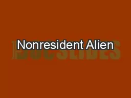 Nonresident Alien