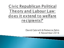 Civic Republican Political Theory and Labour Law: does it e