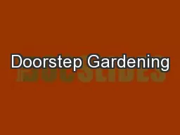 Doorstep Gardening