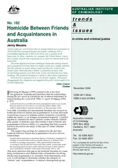 No  Homicide Between Friends and Acquaintances in Aust