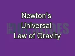 Newton’s Universal Law of Gravity