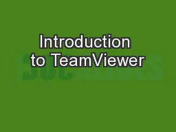 Introduction to TeamViewer