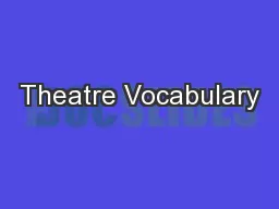 Theatre Vocabulary