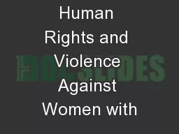 Human Rights and Violence Against Women with