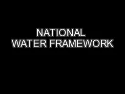 NATIONAL WATER FRAMEWORK