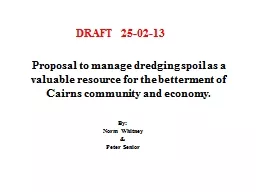 Proposal to manage dredging spoil as a valuable resource fo