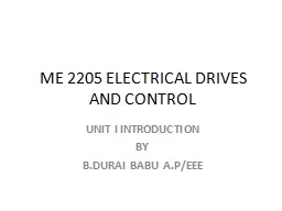 ME 2205 ELECTRICAL DRIVES AND CONTROL