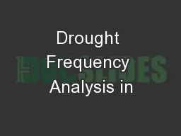 Drought Frequency Analysis in