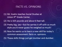 Facts vs. Opinion Quiz