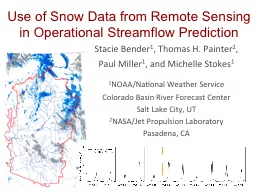 Use of Snow Data from Remote Sensing in Operational Streamf