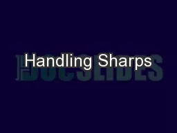 Handling Sharps