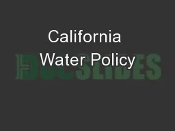 California Water Policy