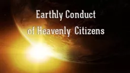 Earthly Conduct