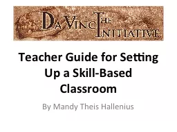 Teacher Guide for Setting Up a Skill-Based Classroom