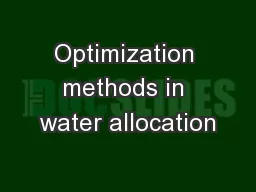Optimization methods in water allocation
