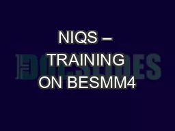 NIQS – TRAINING ON BESMM4