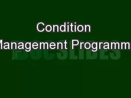 Condition Management Programme