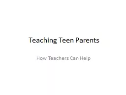Teaching Teen Parents