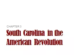South Carolina in the American Revolution