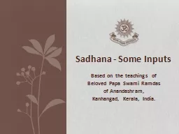 Sadhana - Some Inputs