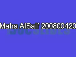 Maha AlSaif 200800420