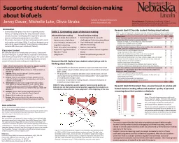 Supporting students’ formal decision-making
