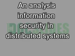 An analysis information security in distributed systems