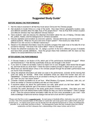 Suggested Study Guide BEFORE SEEING THE PERFORMANCE