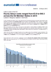 March  Labour costs in the EU RXUOODERXUFRVWVUDQJHG