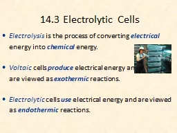 14.3 Electrolytic Cells