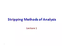 Stripping Methods of Analysis