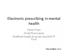 Electronic prescribing in mental health