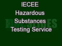 IECEE Hazardous Substances Testing Service
