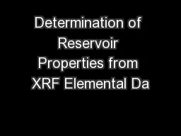 Determination of Reservoir Properties from XRF Elemental Da