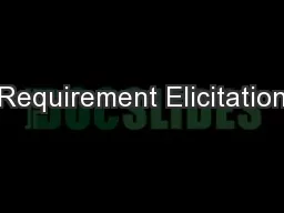 Requirement Elicitation