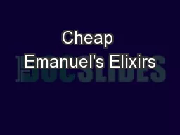Cheap Emanuel's Elixirs