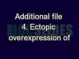 Additional file 4. Ectopic overexpression of