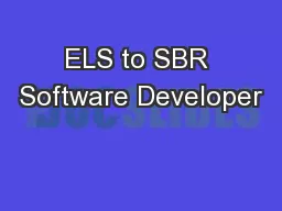ELS to SBR Software Developer