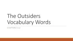 The Outsiders Vocabulary Words