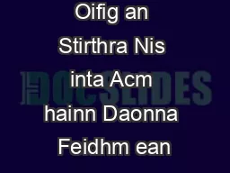 Oifig an Stirthra Nis inta Acm hainn Daonna Feidhm ean