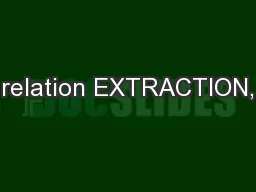 relation EXTRACTION,