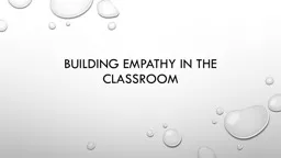 Building empathy in the classroom