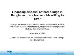 Financing management of fecal sludge from onsite